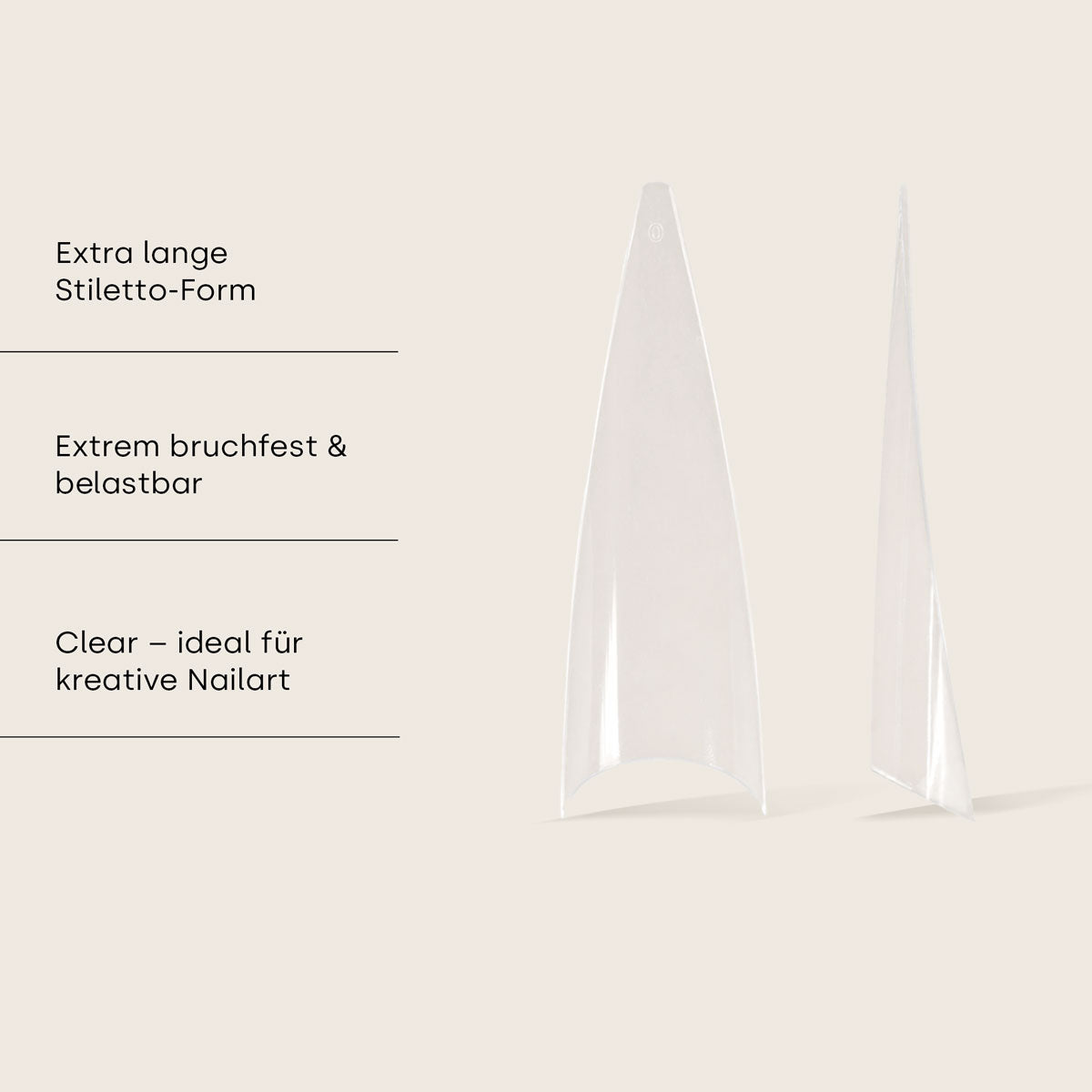 Tip box Stiletto "Long" Clear 100pcs.