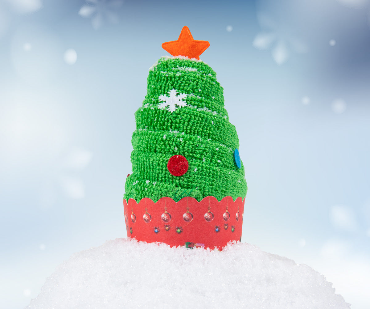 Serviette en coton motif sapin de Noël
