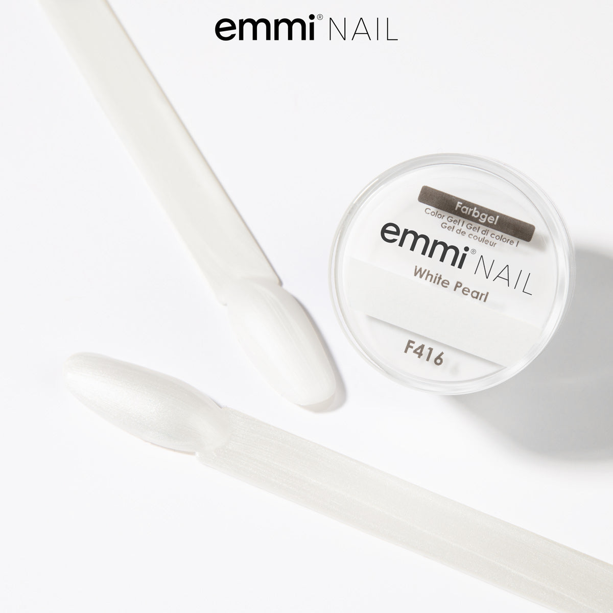 Gel de couleur pour ongles Emmi-Blanc nacré -F416-