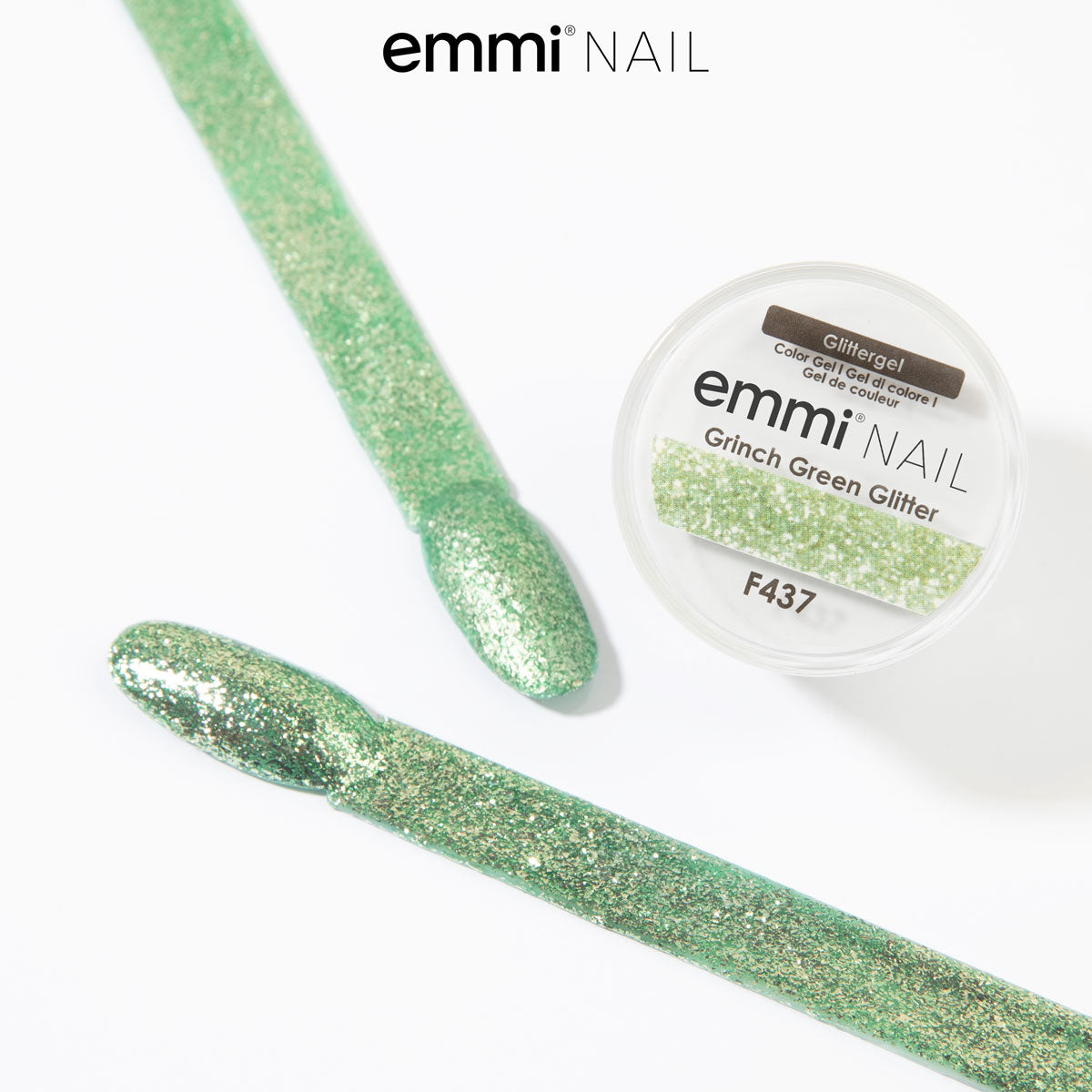 Gel pailleté Emmi-Nail Grinch Green Glitter -F437-