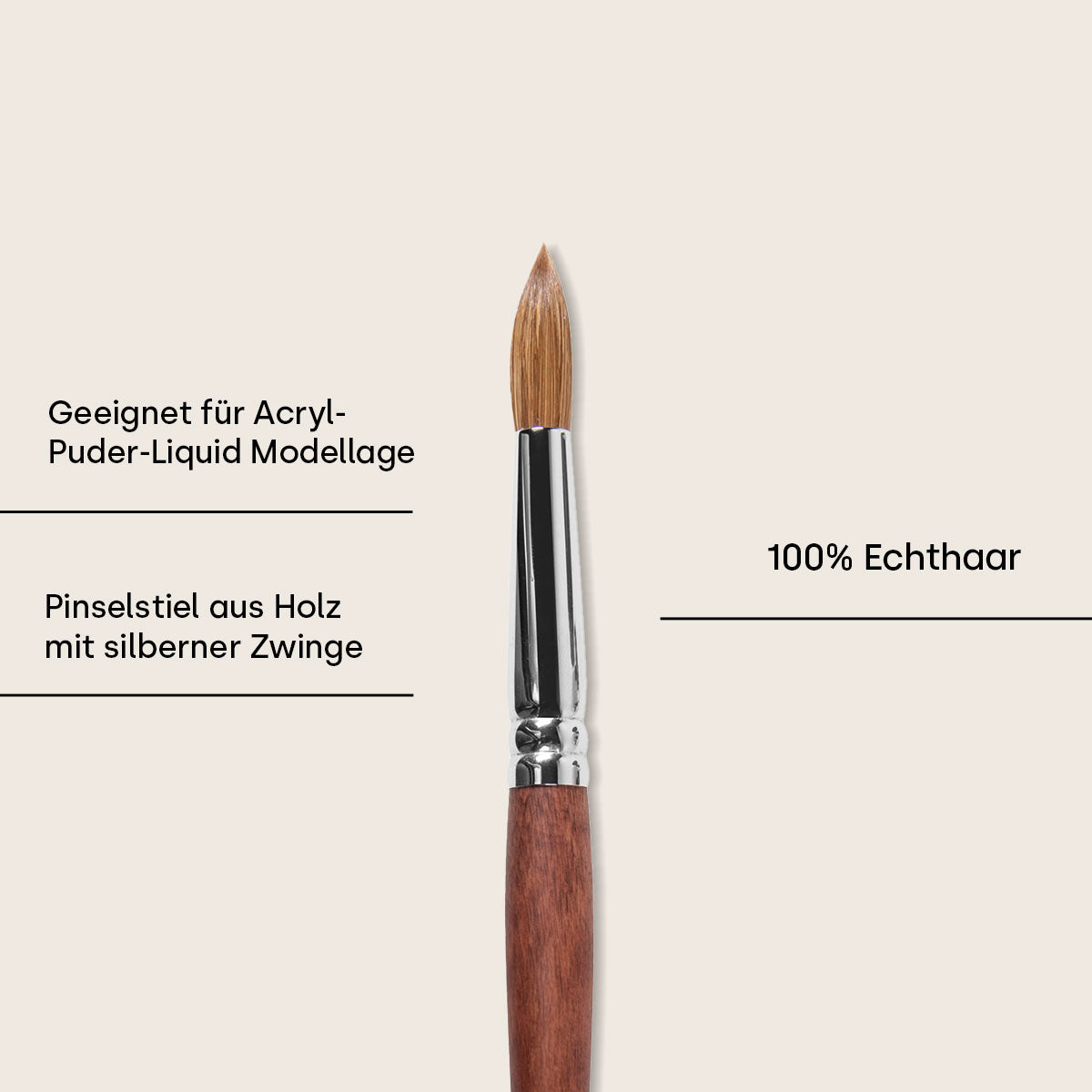 Pinceau acrylique Emmi-Nail taille 18, 100% cheveux naturels