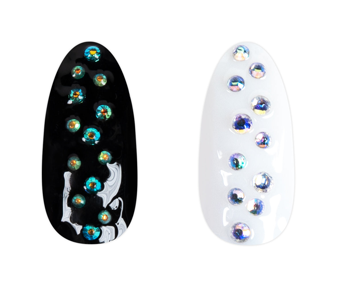 Emmi-Nail rhinestone box white/silver mix