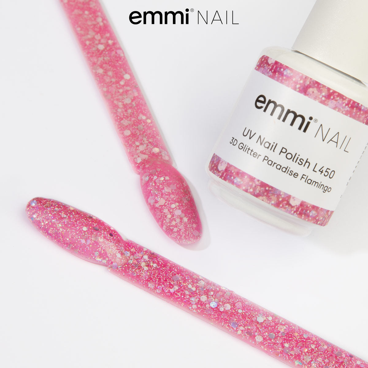 Shellac UV Polish 3D Glitter Paradise Flamingo 15ml -L450-