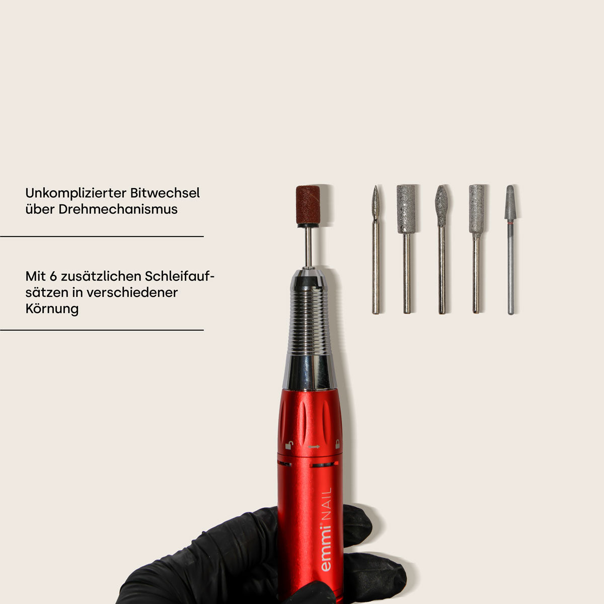 Emmi-Nail USB drill including bit set