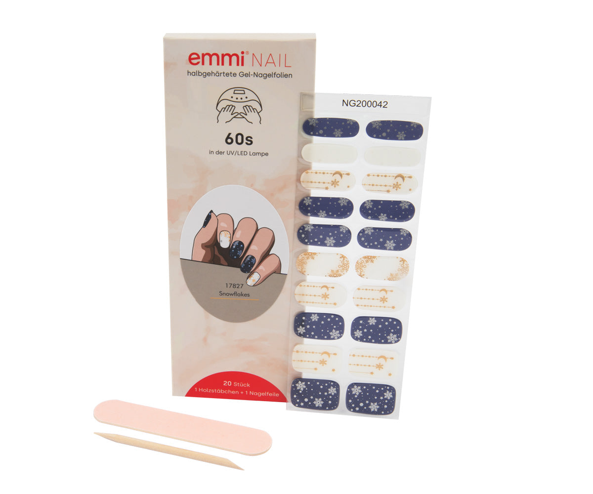 Feuilles à ongles en gel Emmi-Nail Flocons de neige 20 pièces.