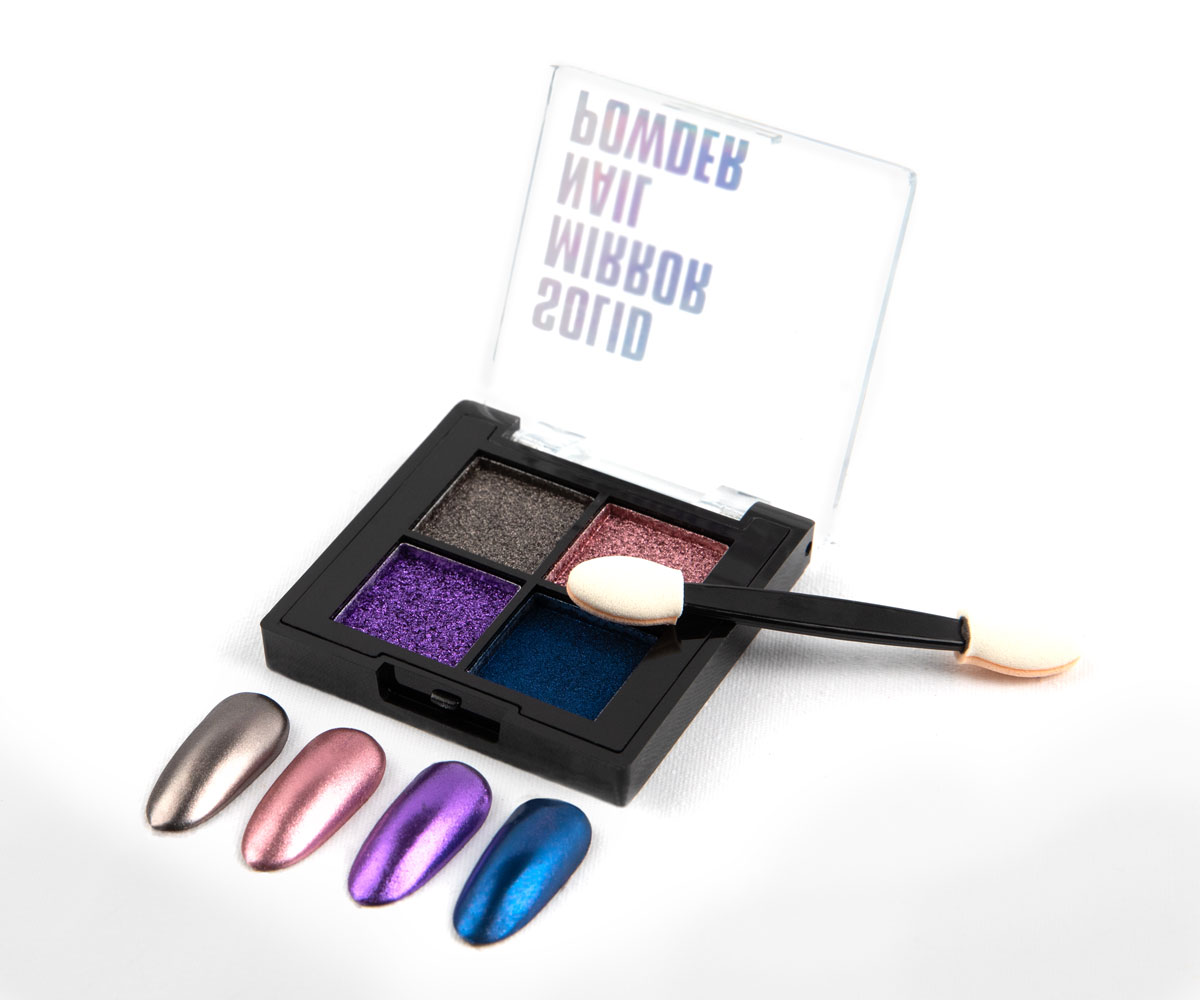 Poudre chromée miroir Emmi-Nail colorée 4 pièces