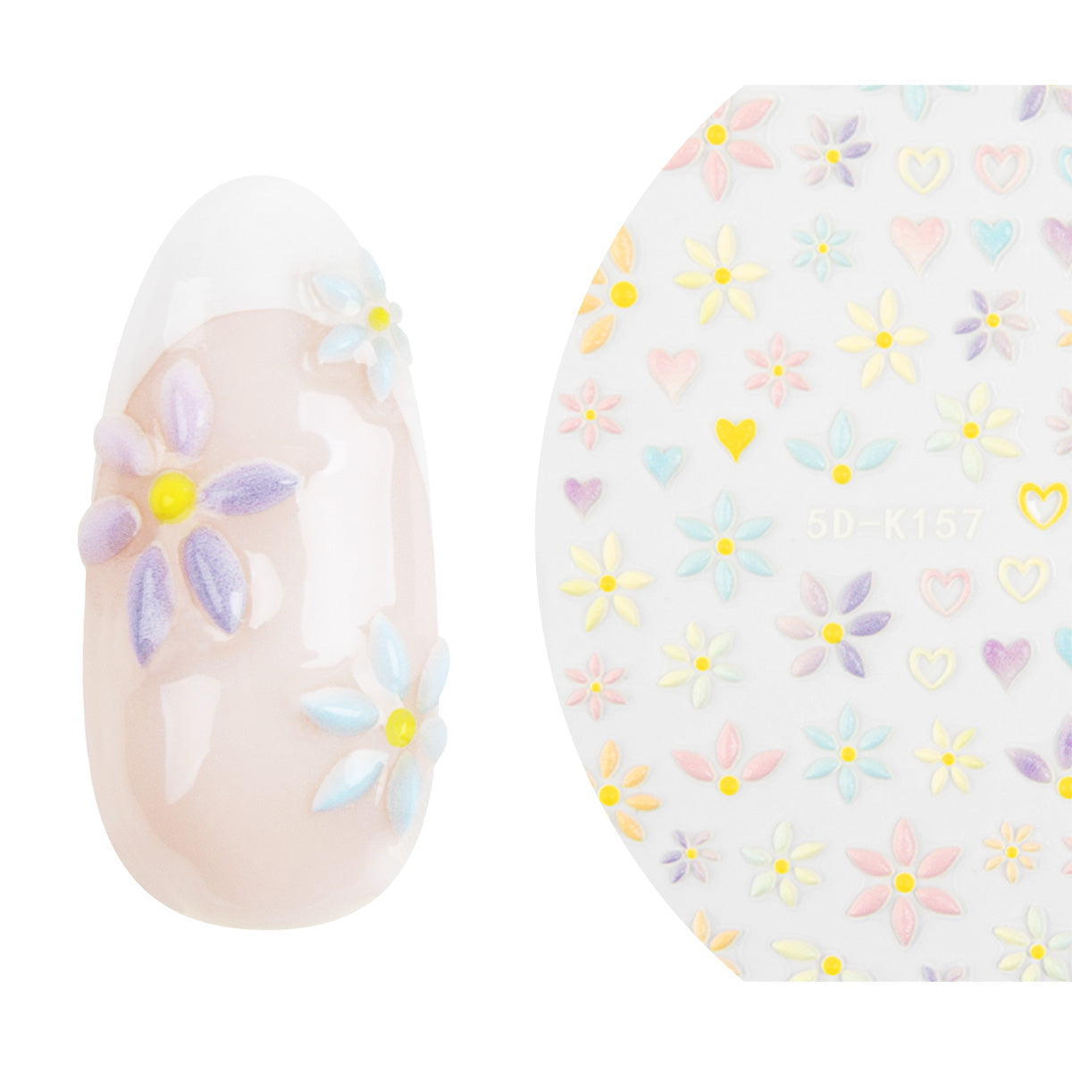 Autocollant pour ongles Emmi-Nail 5D Art Pastel Flower Magic