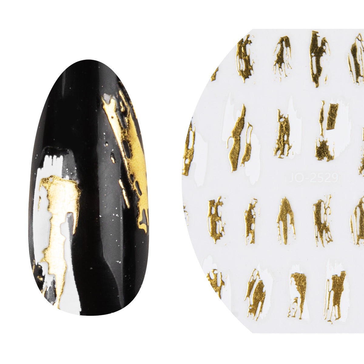 Autocollant pour ongles Emmi-Nail 3D Art Brushing You « Or/Blanc »