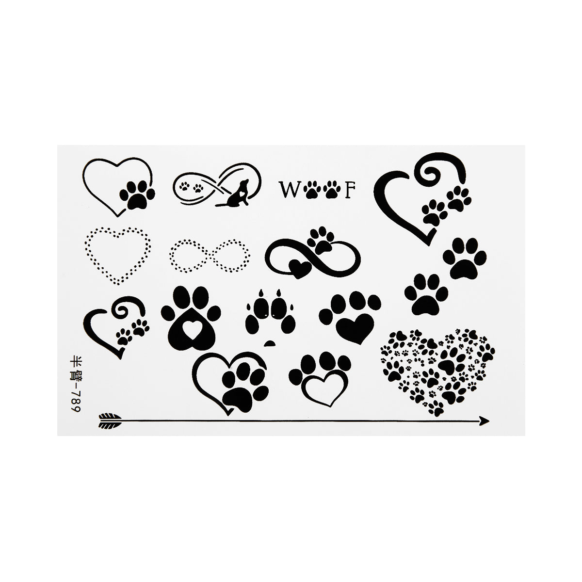 Collection de tatouages sur la peau pour animaux de compagnie