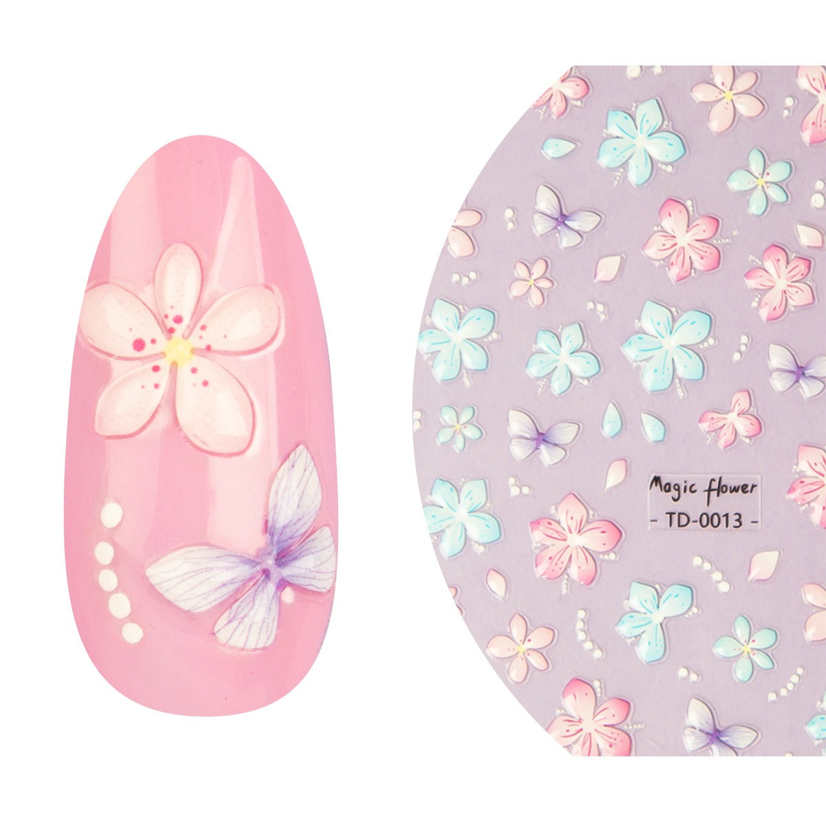 Autocollants pour ongles en gel souple 5D Emmi-Nail motif fleur 2