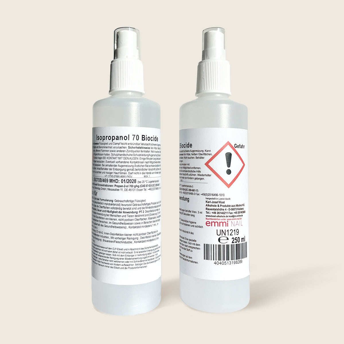 Isopropanol 70 Biocide Désinfection cutanée et des mains 250ml