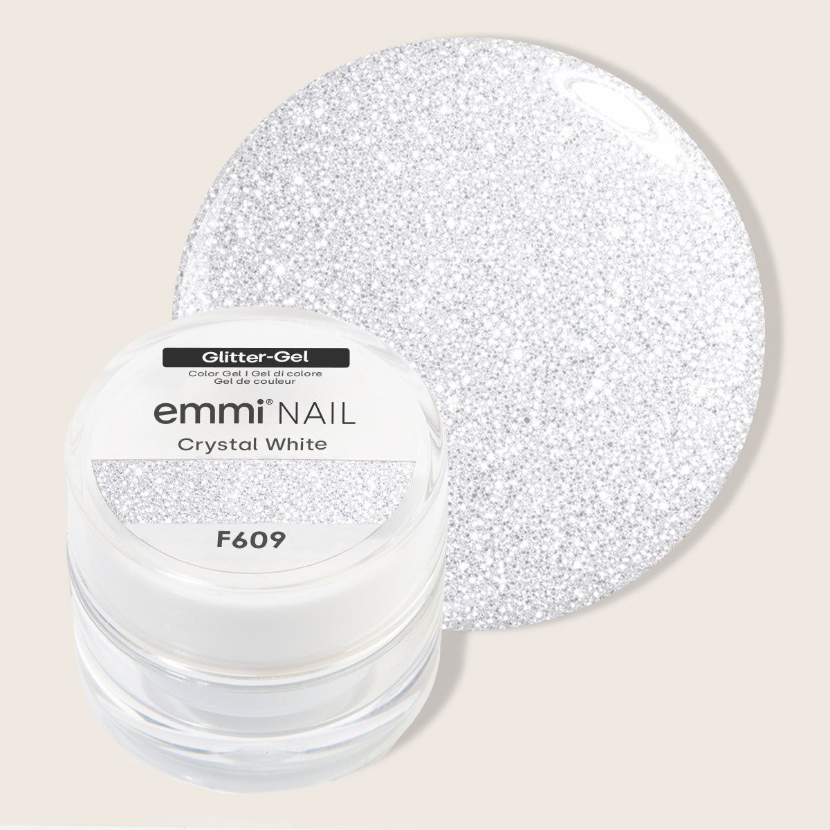 Emmi-Nail Gel pailleté Crystal White 5ml -F609-