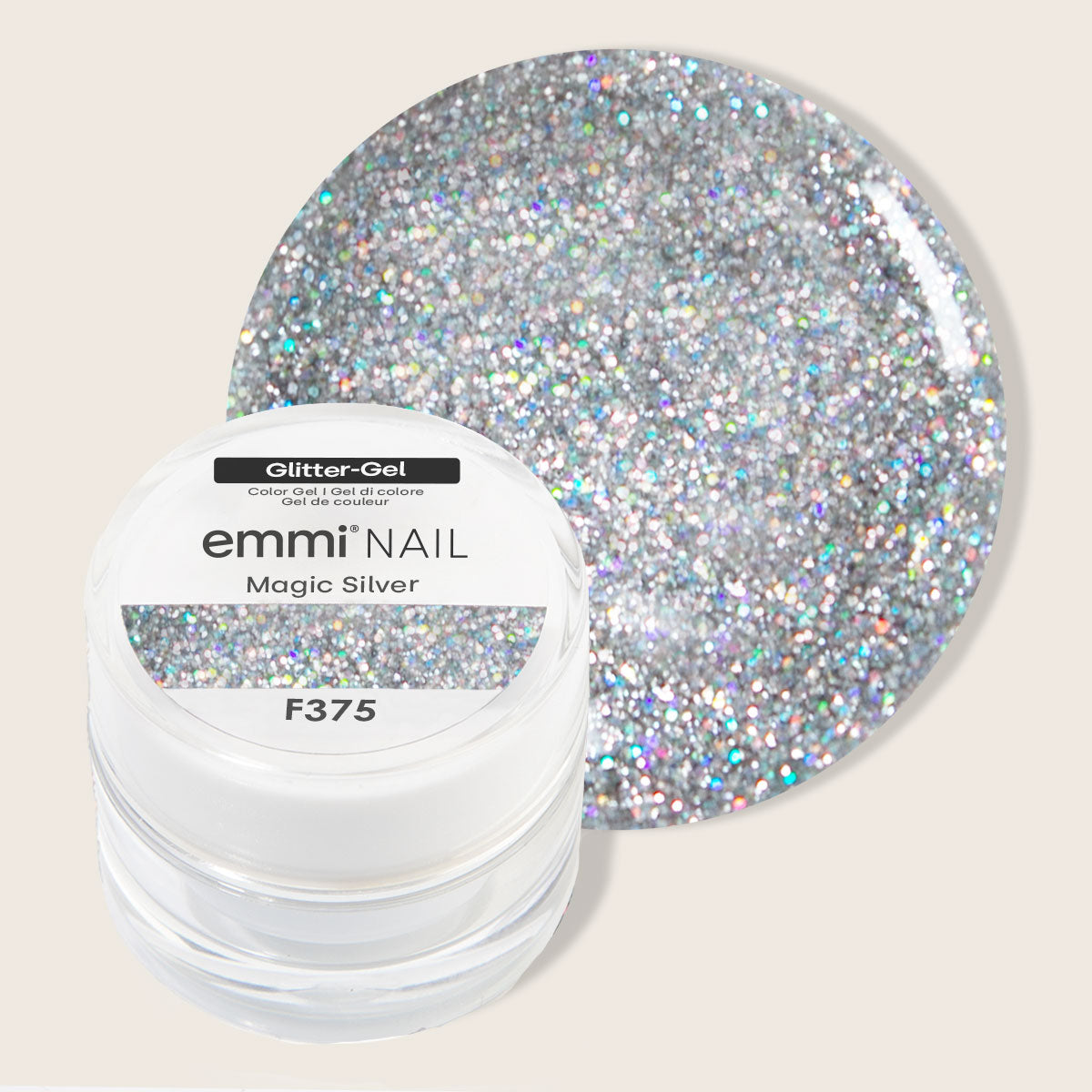 Emmi-Nail Glittergel Magic Silver 5ml -F365-