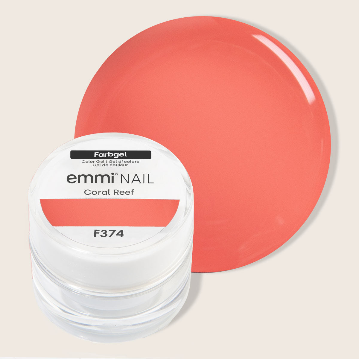 Gel de couleur pour ongles Emmi Coral Reef 5 ml -F374-