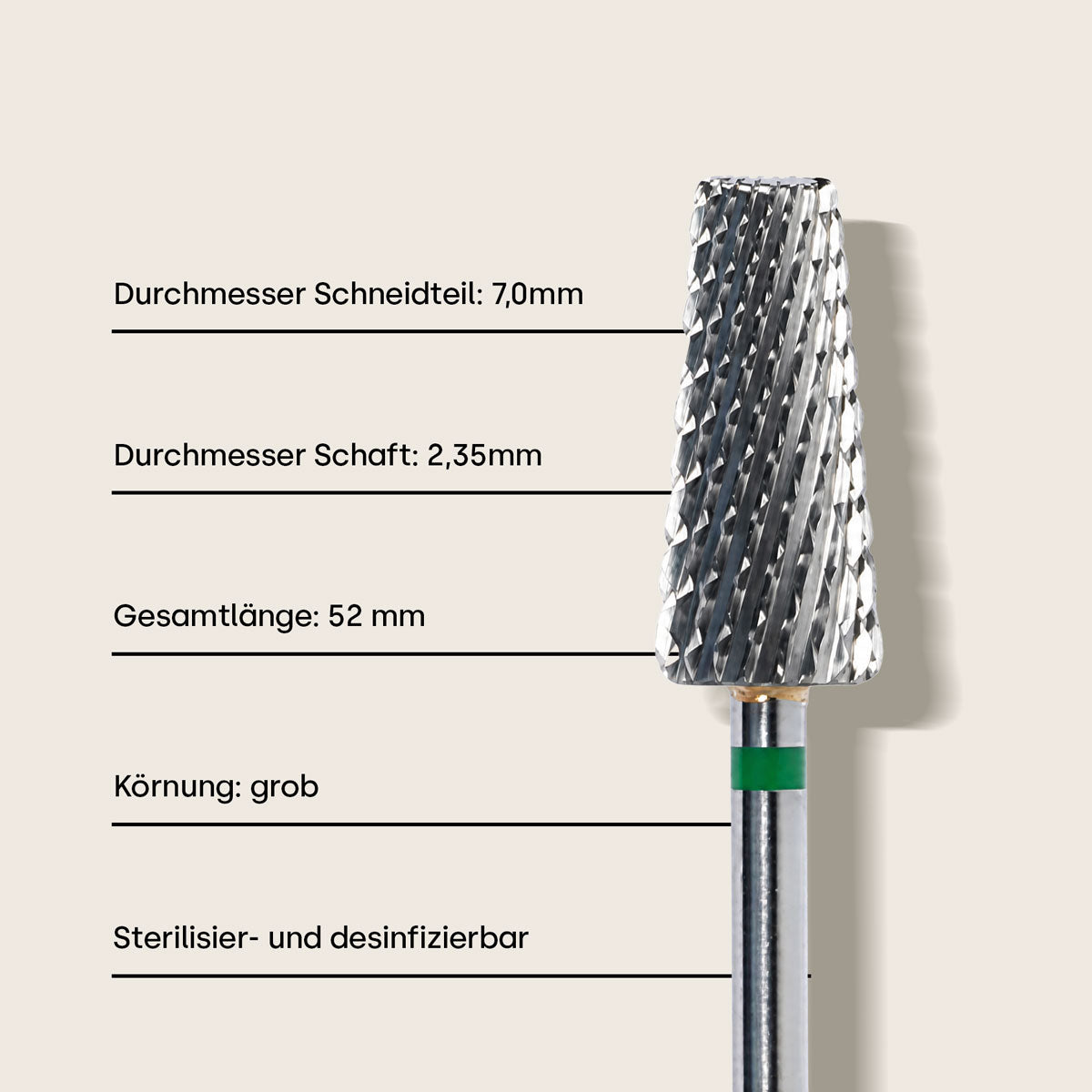 Emmi-Nail carbide bit cone *coarse* L+R