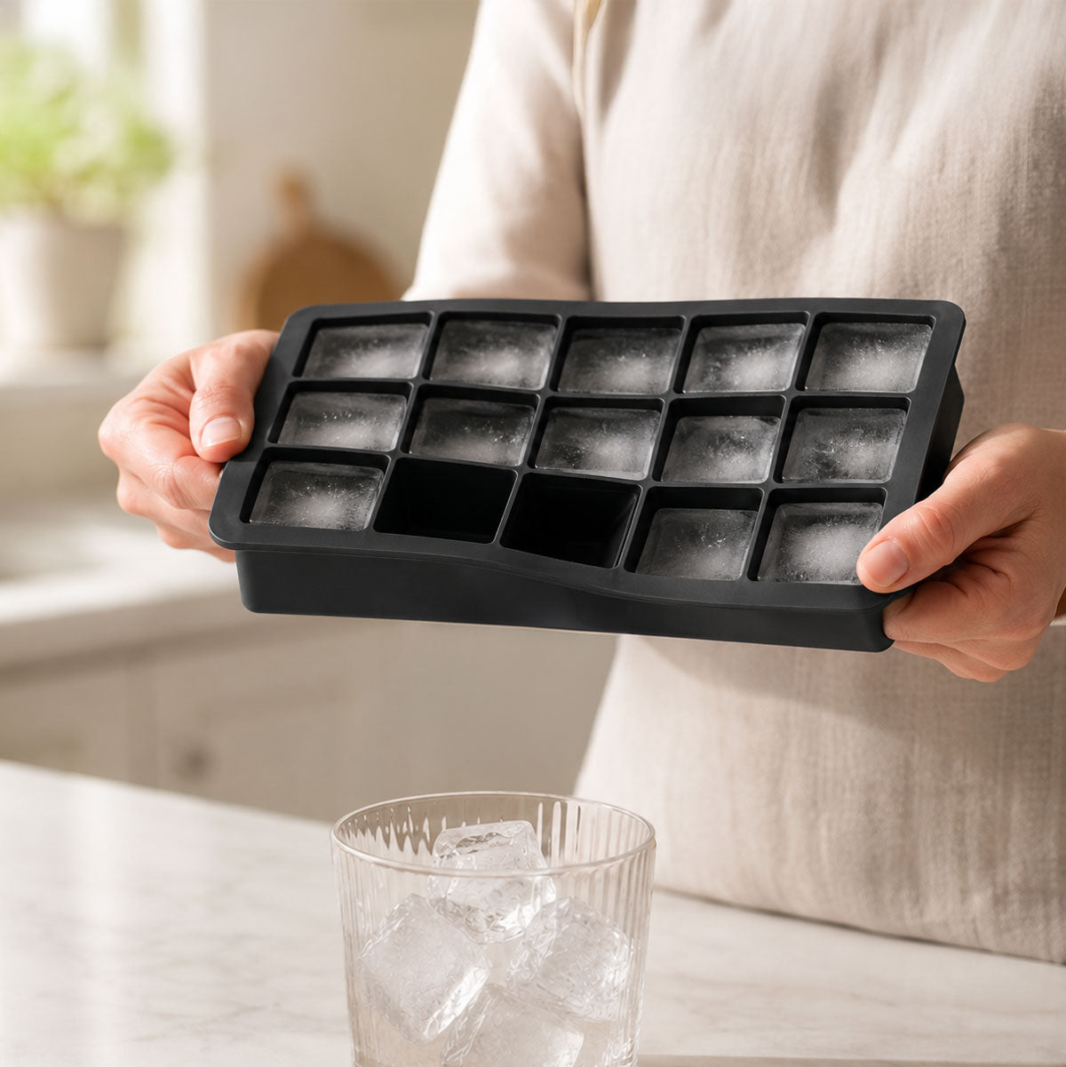 15-cavity silicone ice cube tray