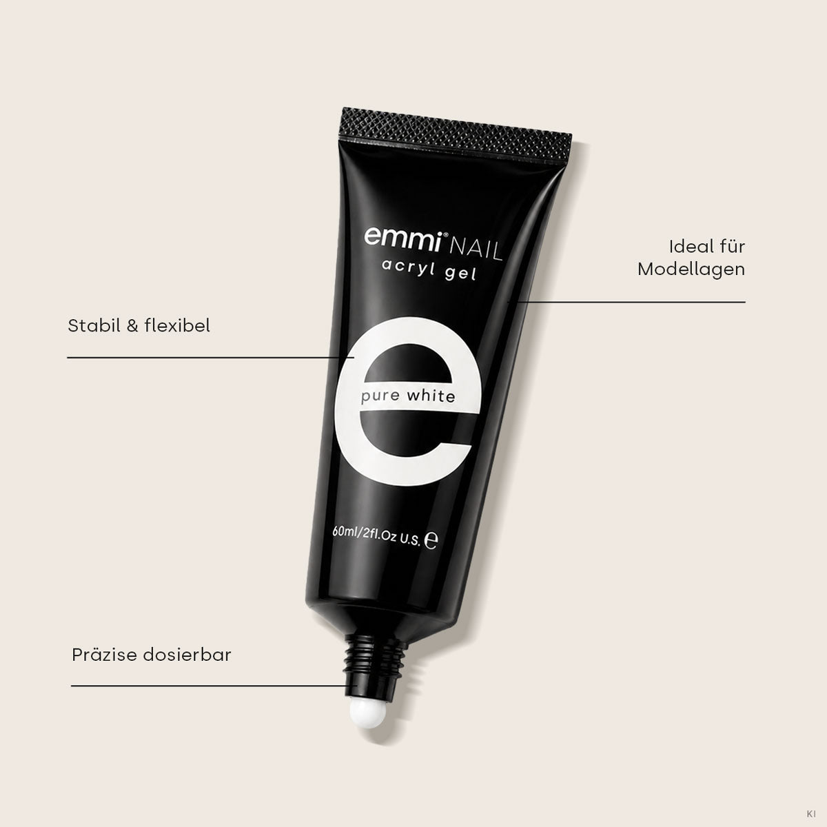 Emmi-Nail Acryl Gel in a Tube Pure White 60ml