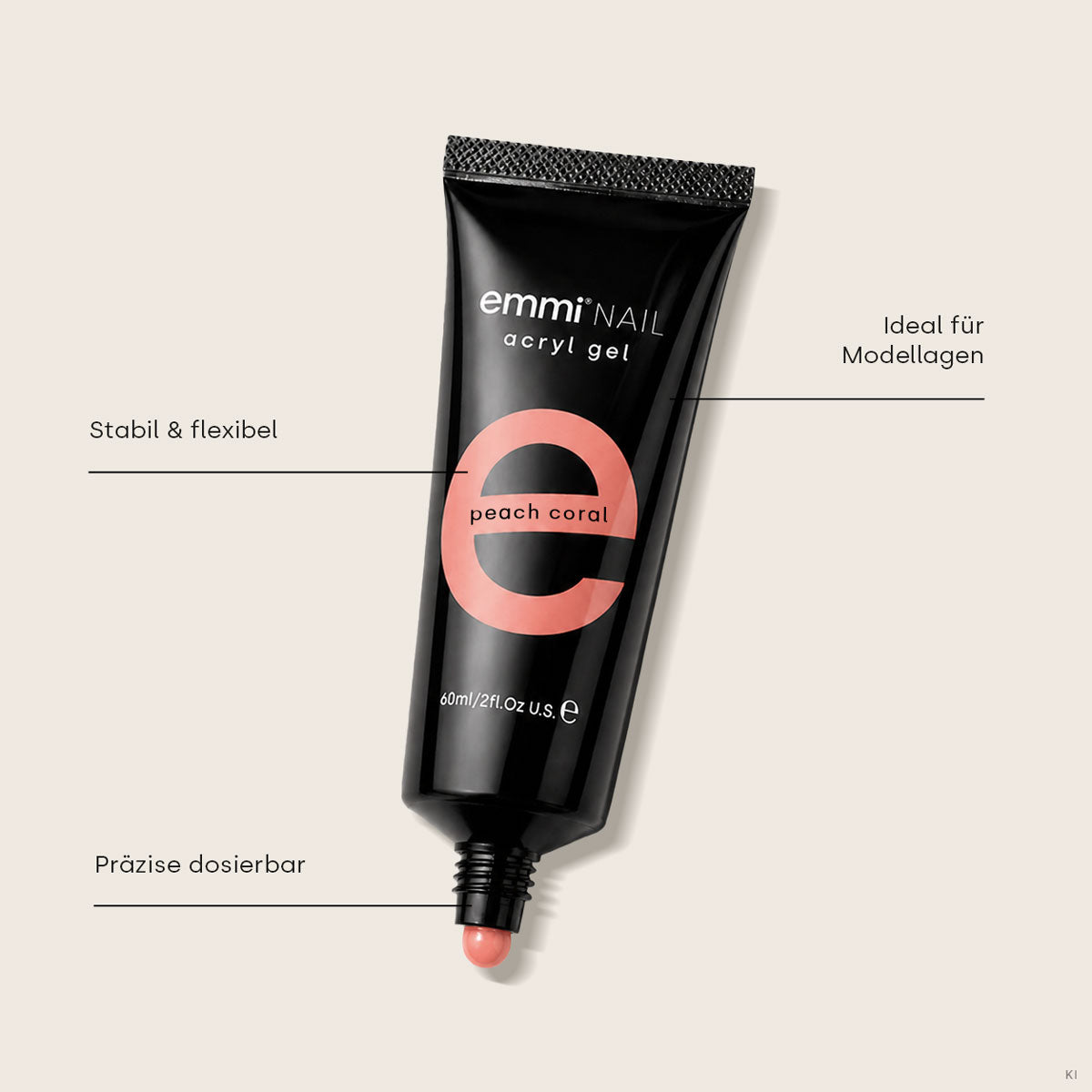 Acryl Gel Tube Peach Coral 60ml