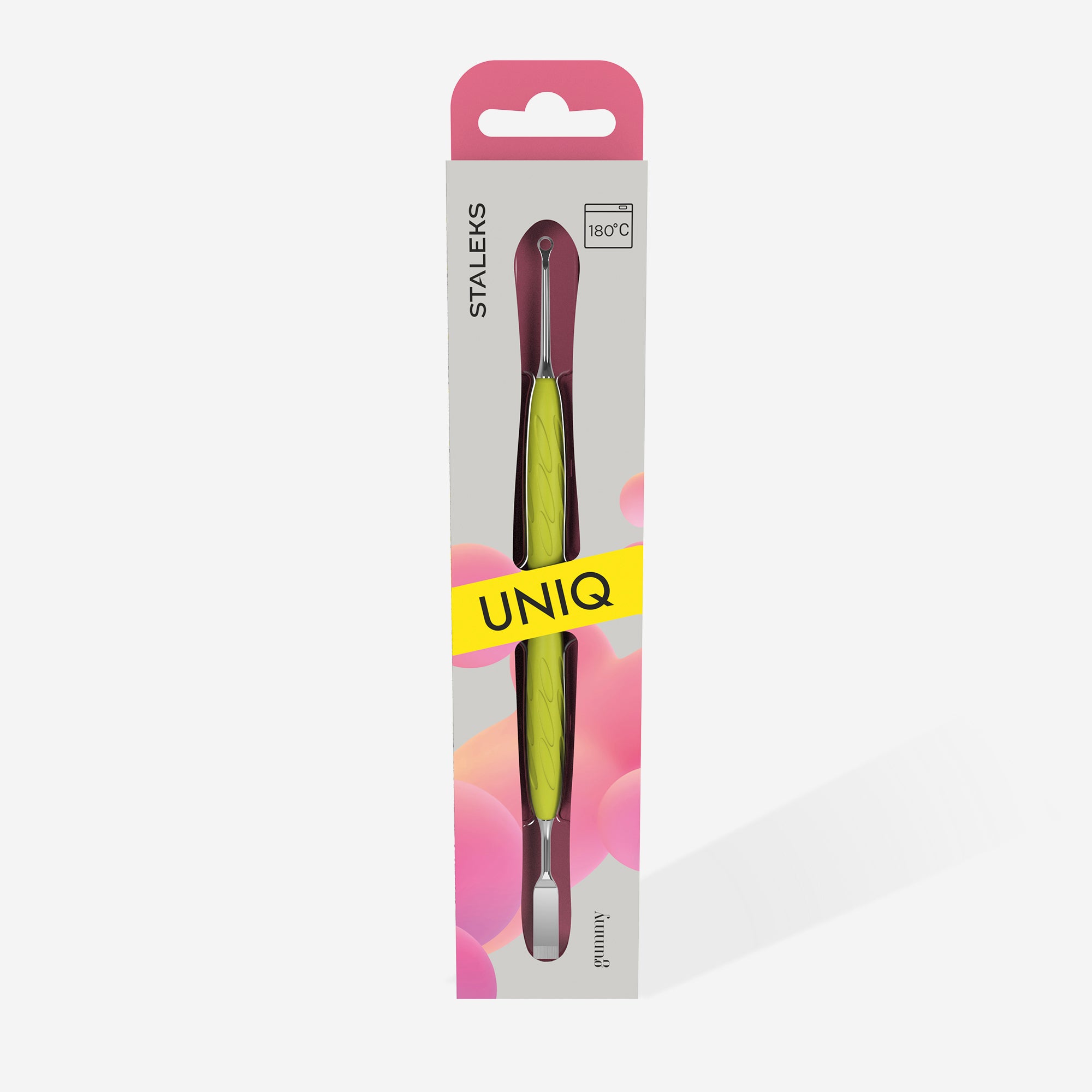 Staleks Poussoir de manucure avec manche en silicone jaune, UNIQ 11 TYPE 2