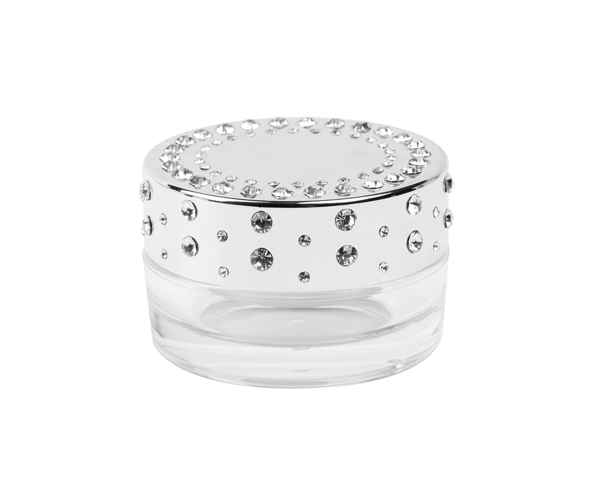 Tiegel 15ml mit Strass Silber
