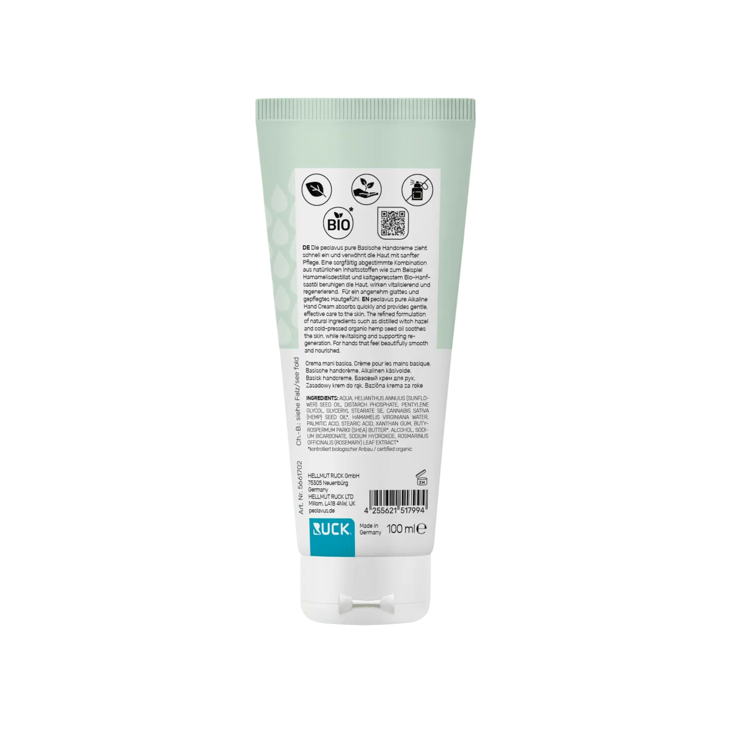 RUCK peclavus pure Basic Hand Cream
