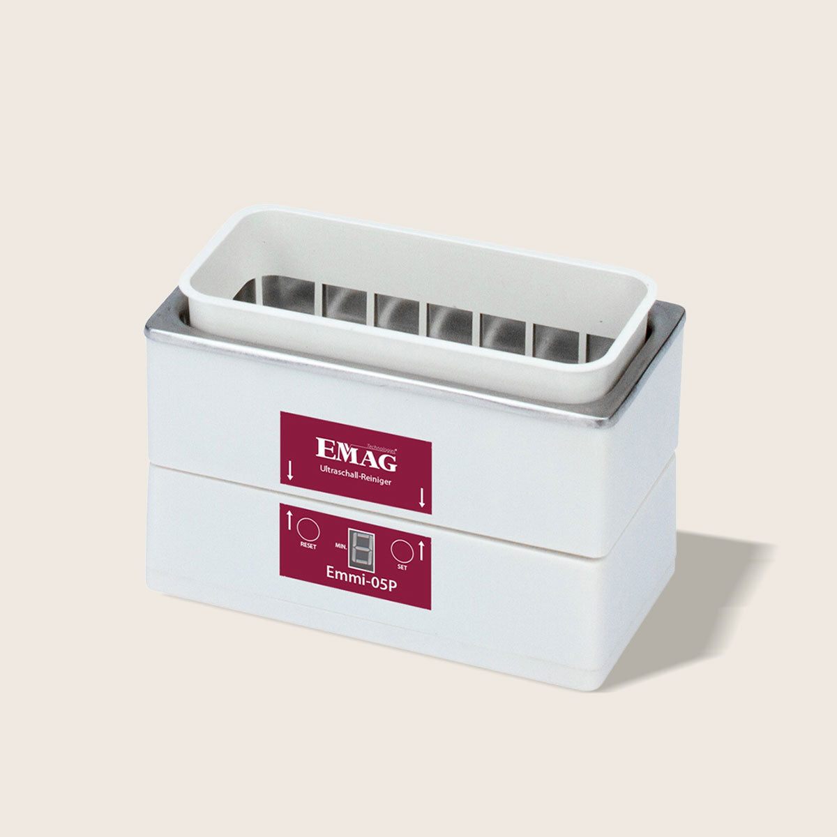 Emmi-05P ultrasonic cleaner with removable tub