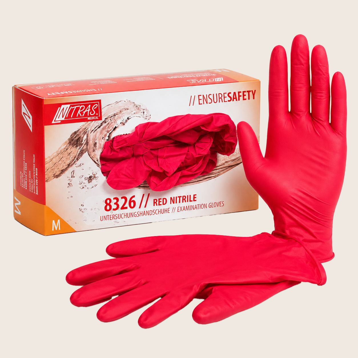 Nitril-Handschuhe puderfrei 100 St. rot, Gr. M