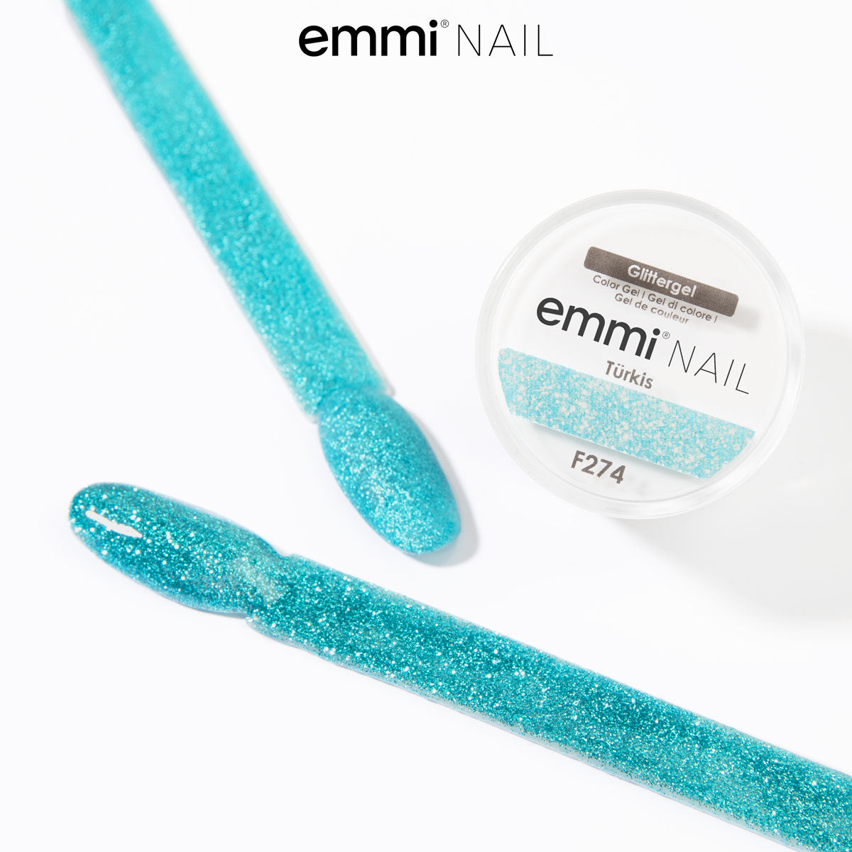 Gel pailleté Emmi-Nail Turquoise 5 ml -F274-