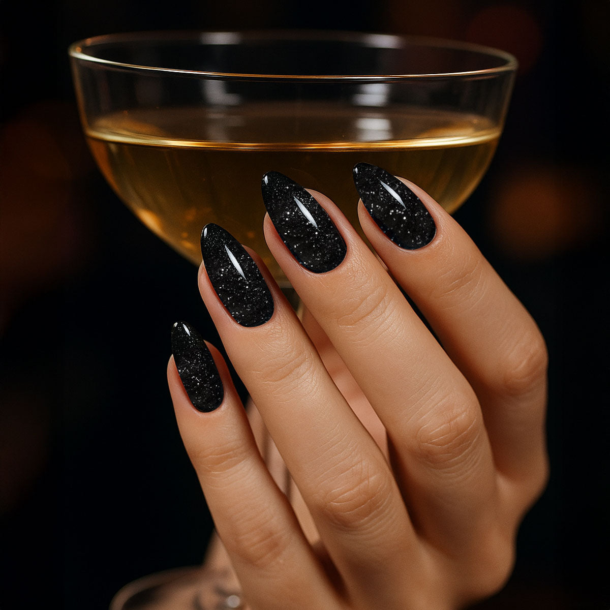 Gel de couleur Emmi-Nail Noir pailleté 5 ml -F101-