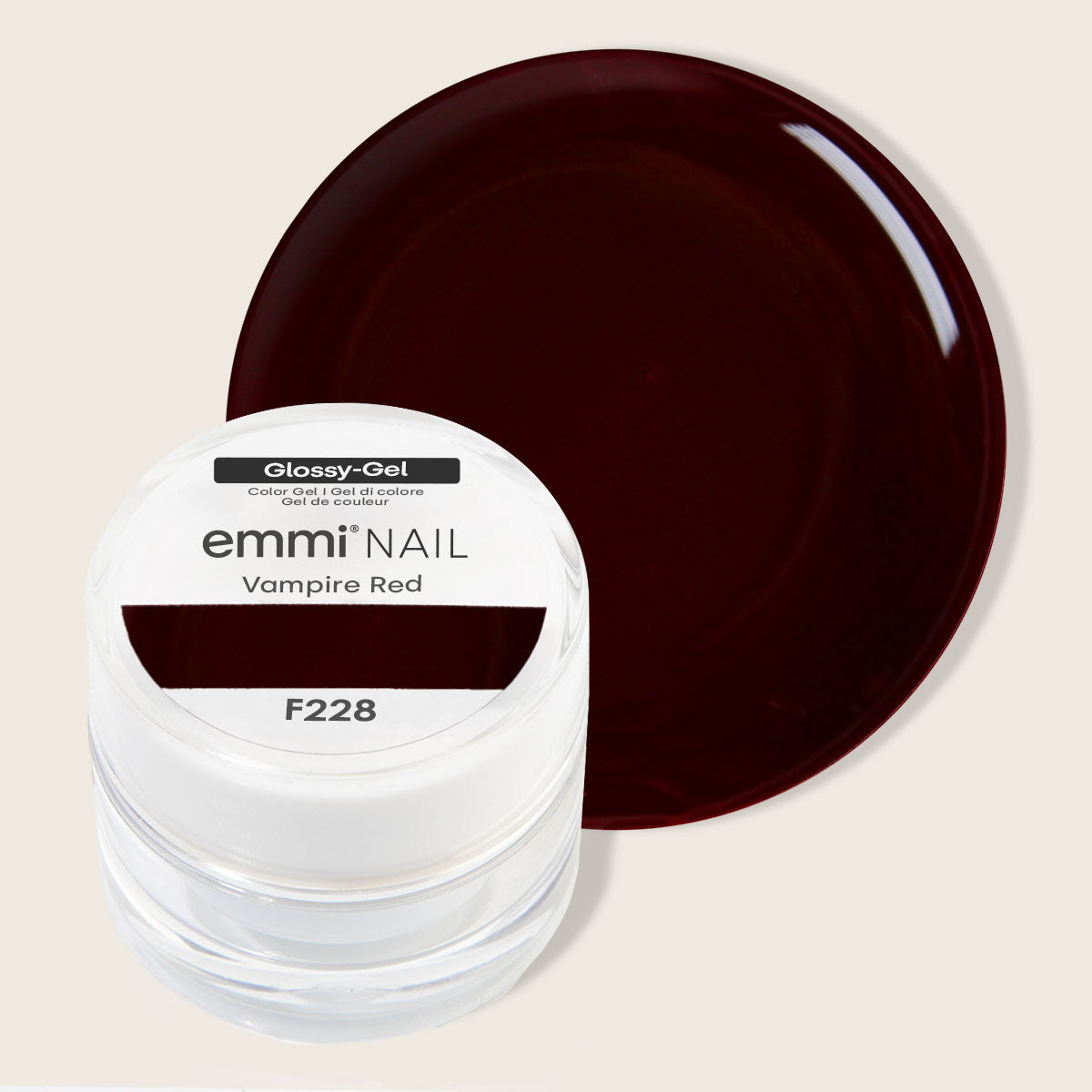 Gel brillant pour ongles Emmi Rouge Vampire 5 ml -F228-