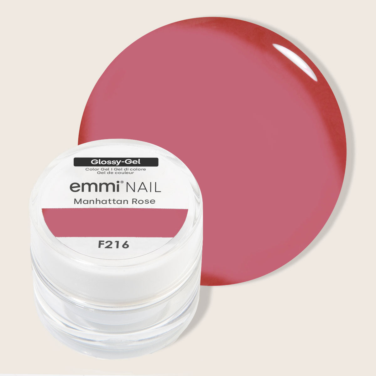 Gel brillant pour ongles Emmi Manhattan Rose 5 ml -F216-