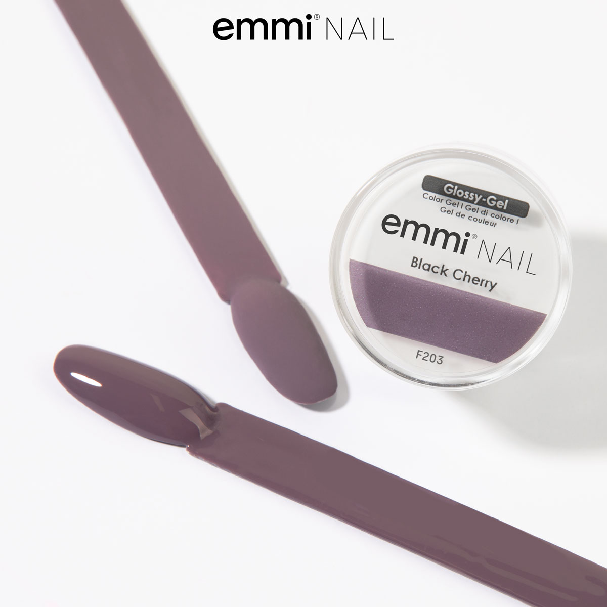 Gel brillant pour ongles Emmi Cerise noire 5 ml -F203-