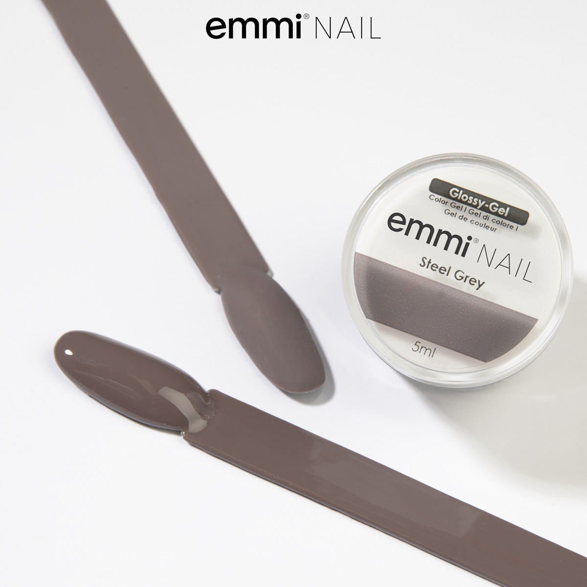 Gel brillant Emmi-Nail Gris acier 5 ml -F226-