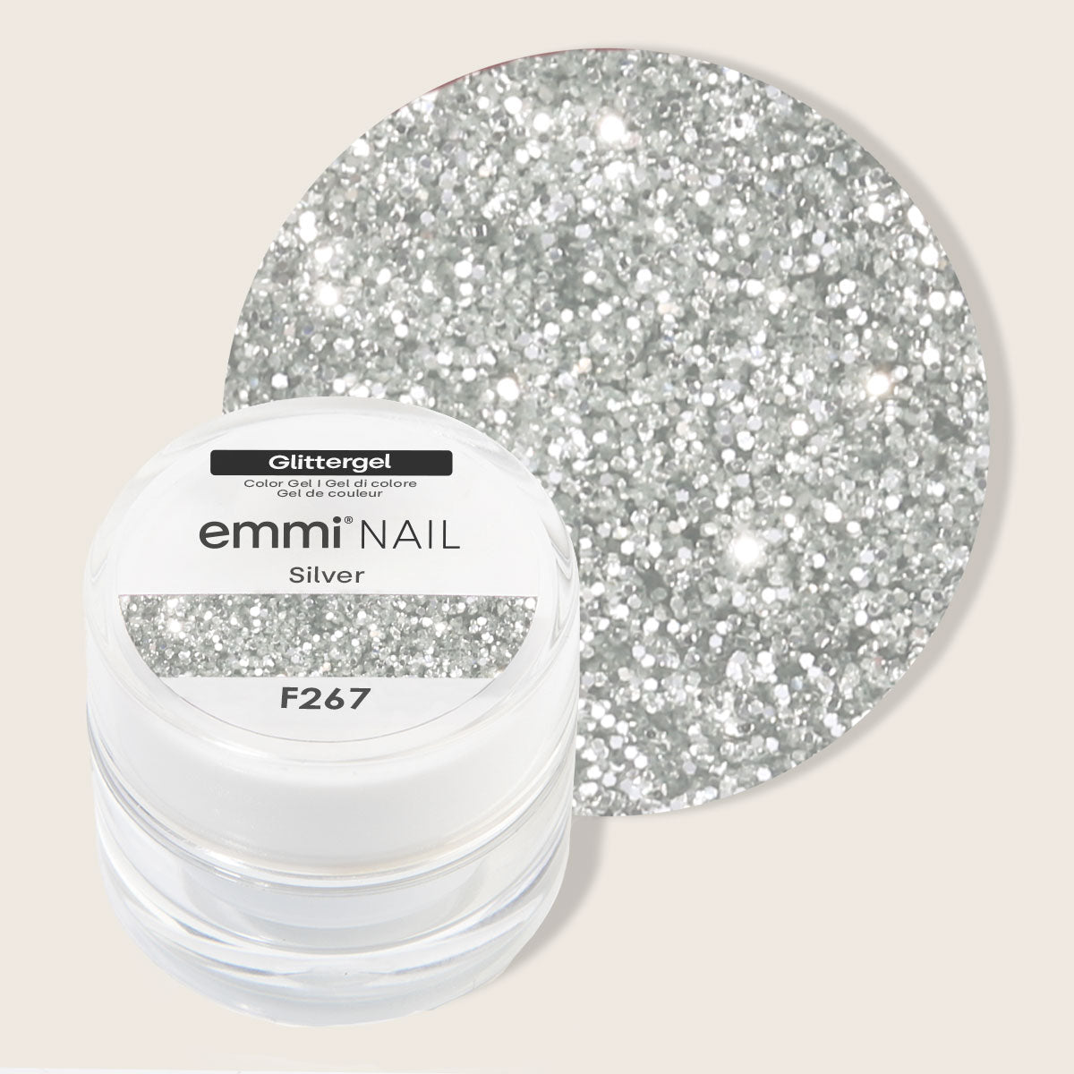 Emmi-Nail Glitter Gel Silver 5ml -F267-