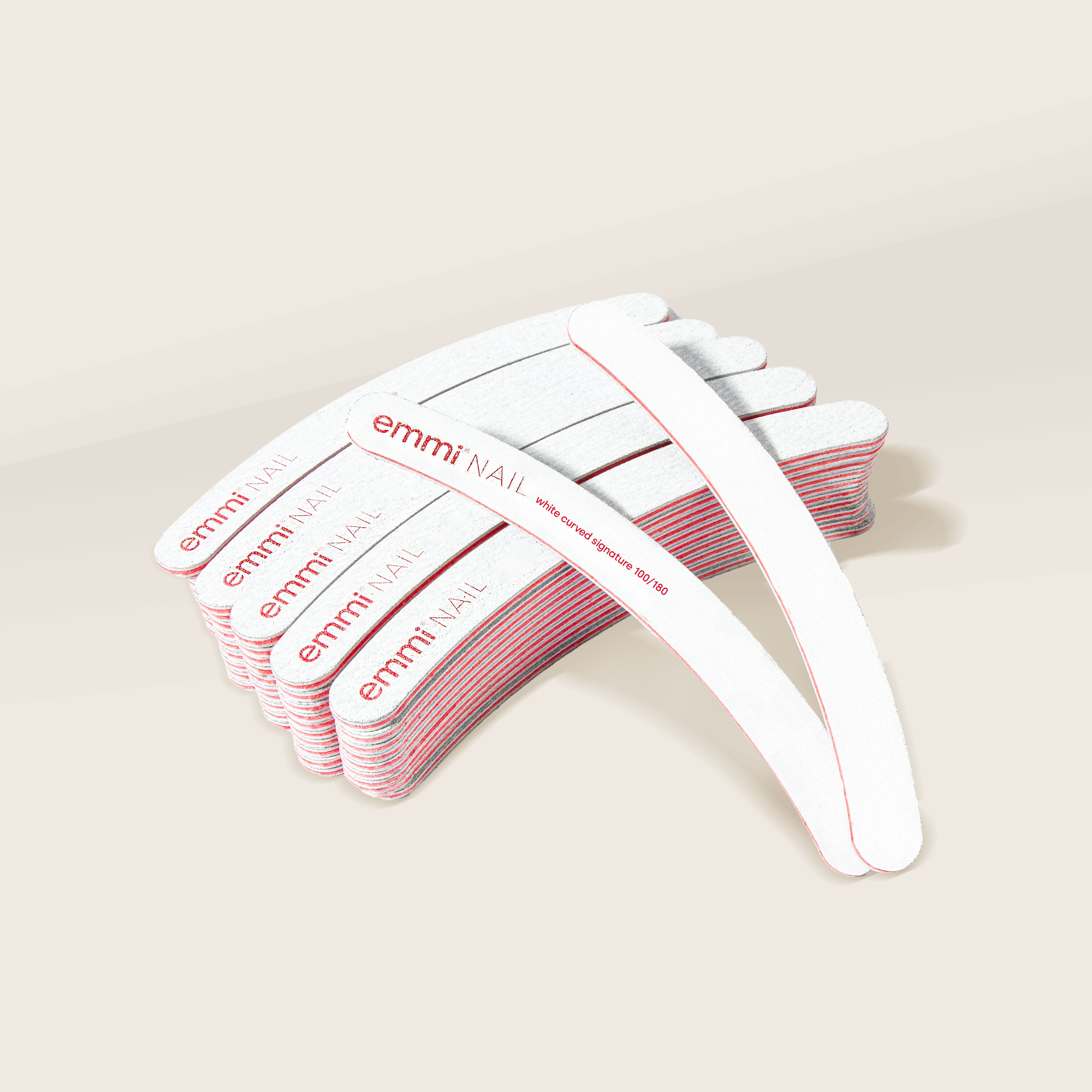 Ergonomic file white curved signature 100/180 (pack of 50)
