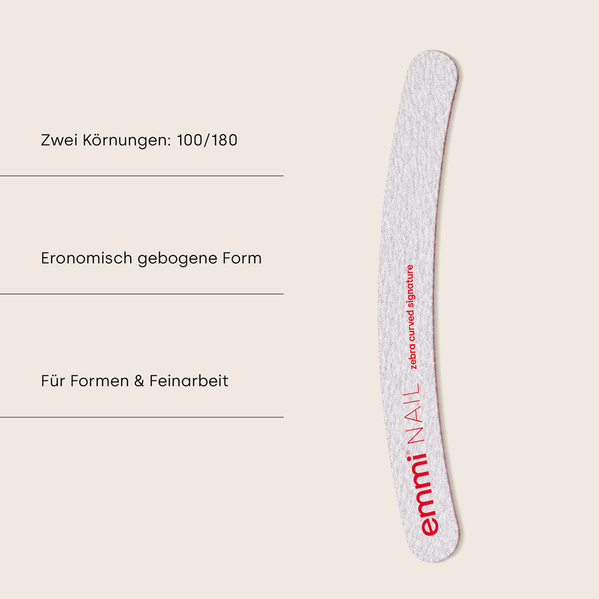 Ergonomic file zebra curved signature 100/180