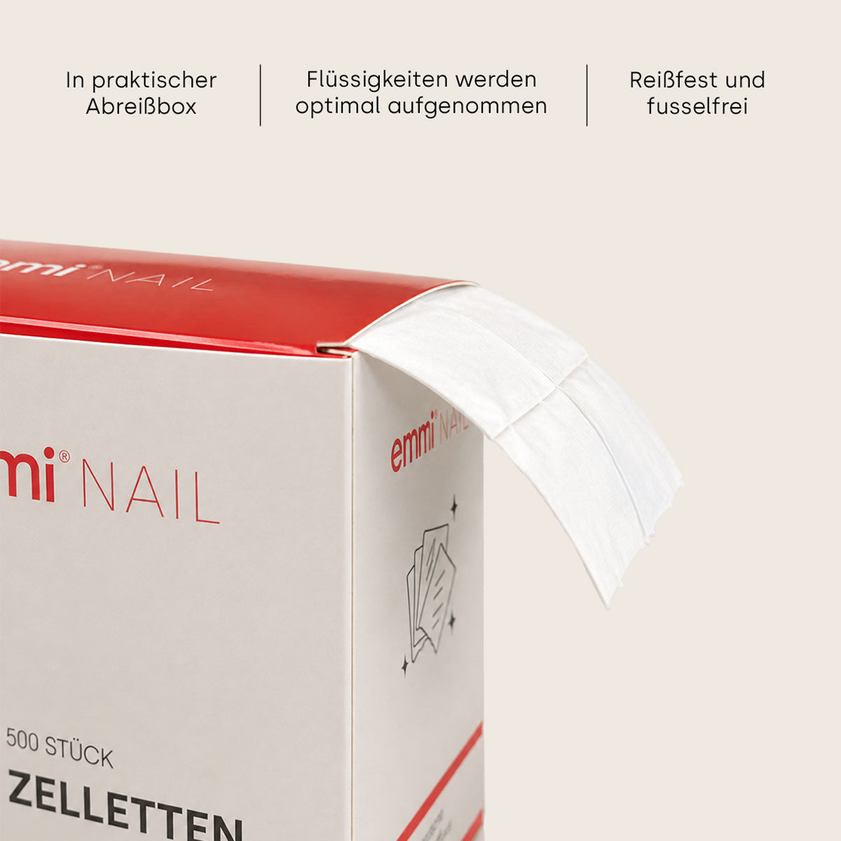 Emmi-Nail Lint-Free Nail Wipes 500 pcs. with Professional Dispenser Box