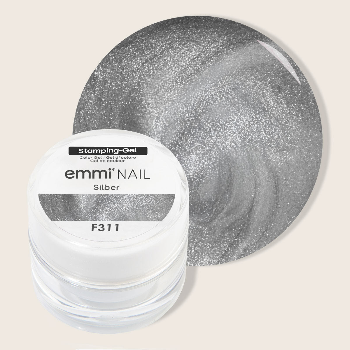 Gel de peinture/estampage pour ongles Emmi argenté 5 ml