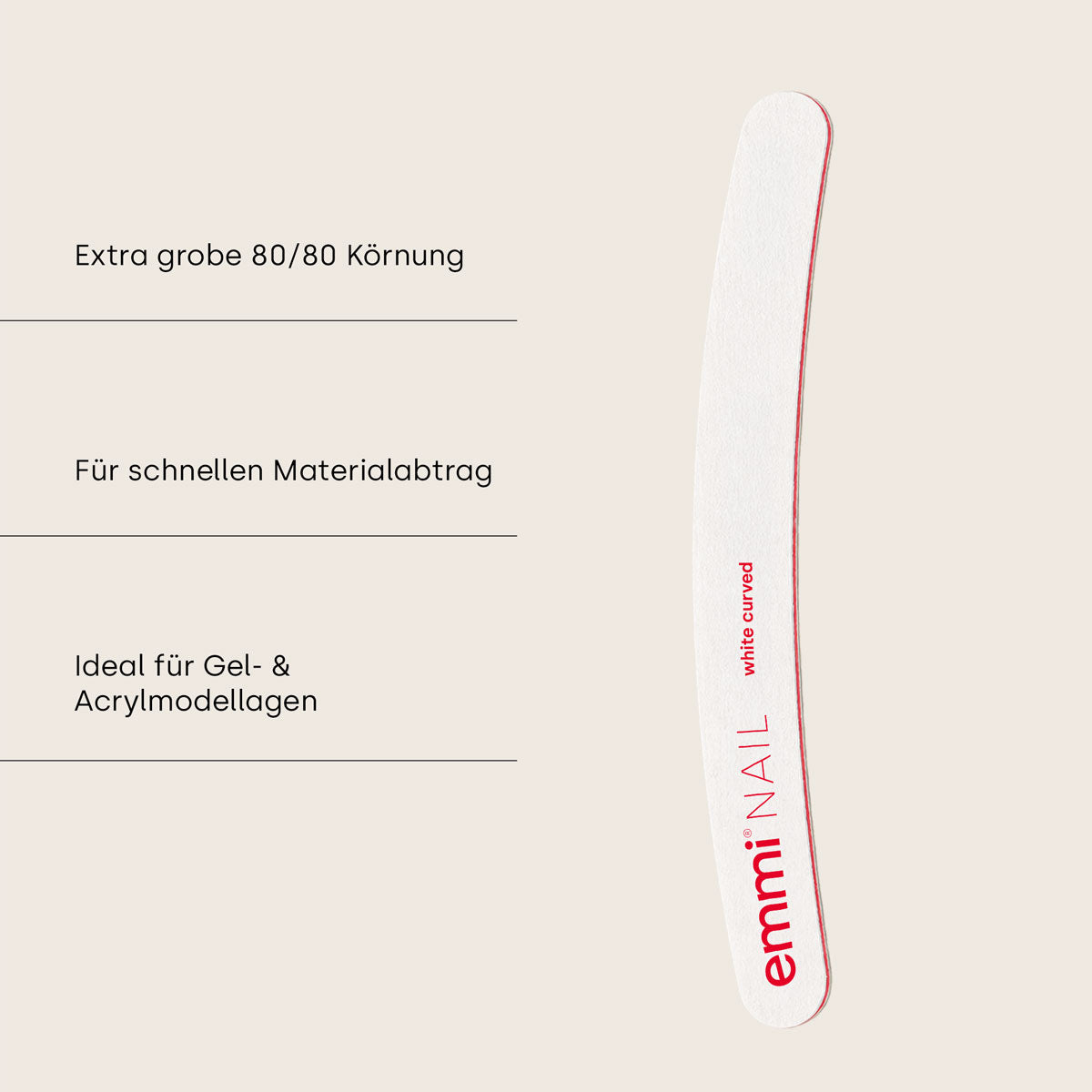 Ergonomic file white hard file 80/80 (pack of 50)