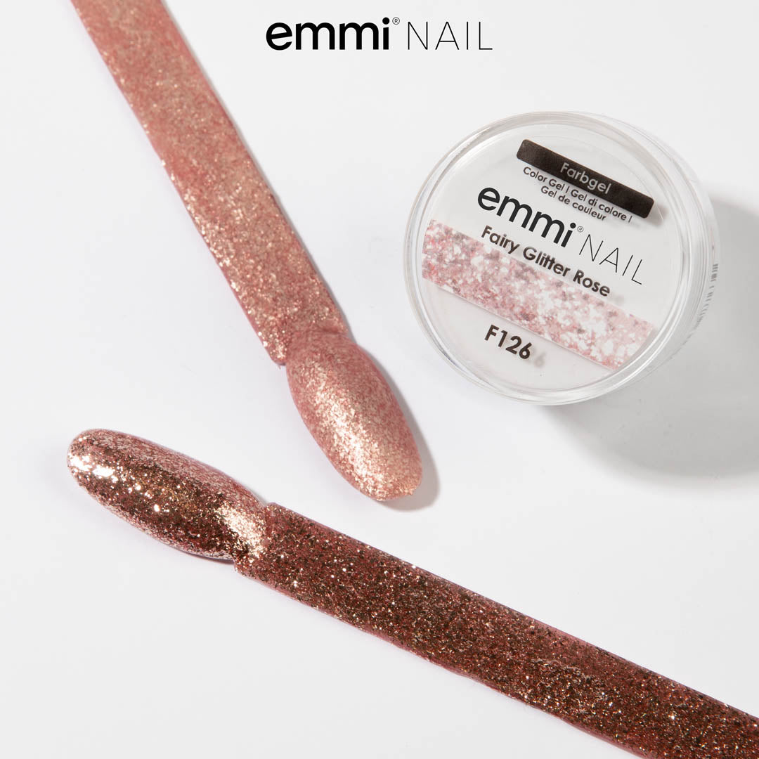 Gel de couleur Emmi pour ongles Fairy Glitter Rose 5 ml -F126-