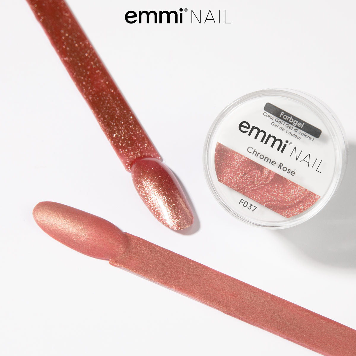 Gel de couleur pour ongles Emmi Chrome Rosé -F037-