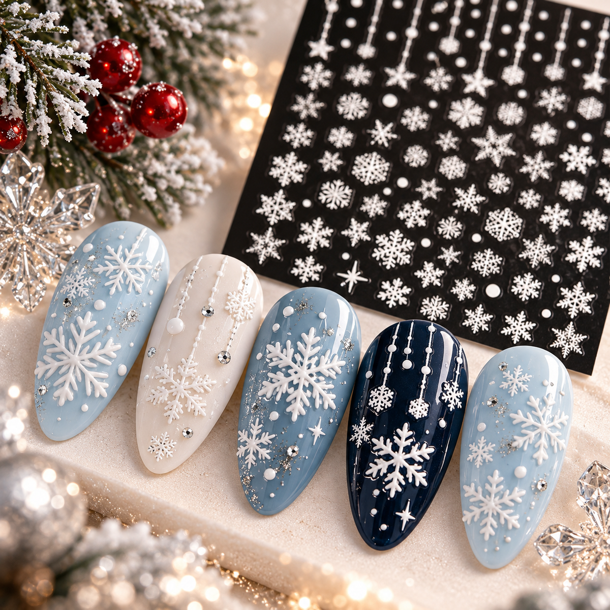 Adesivo per unghie artistico 5D Emmi-Nail Fiocco di neve