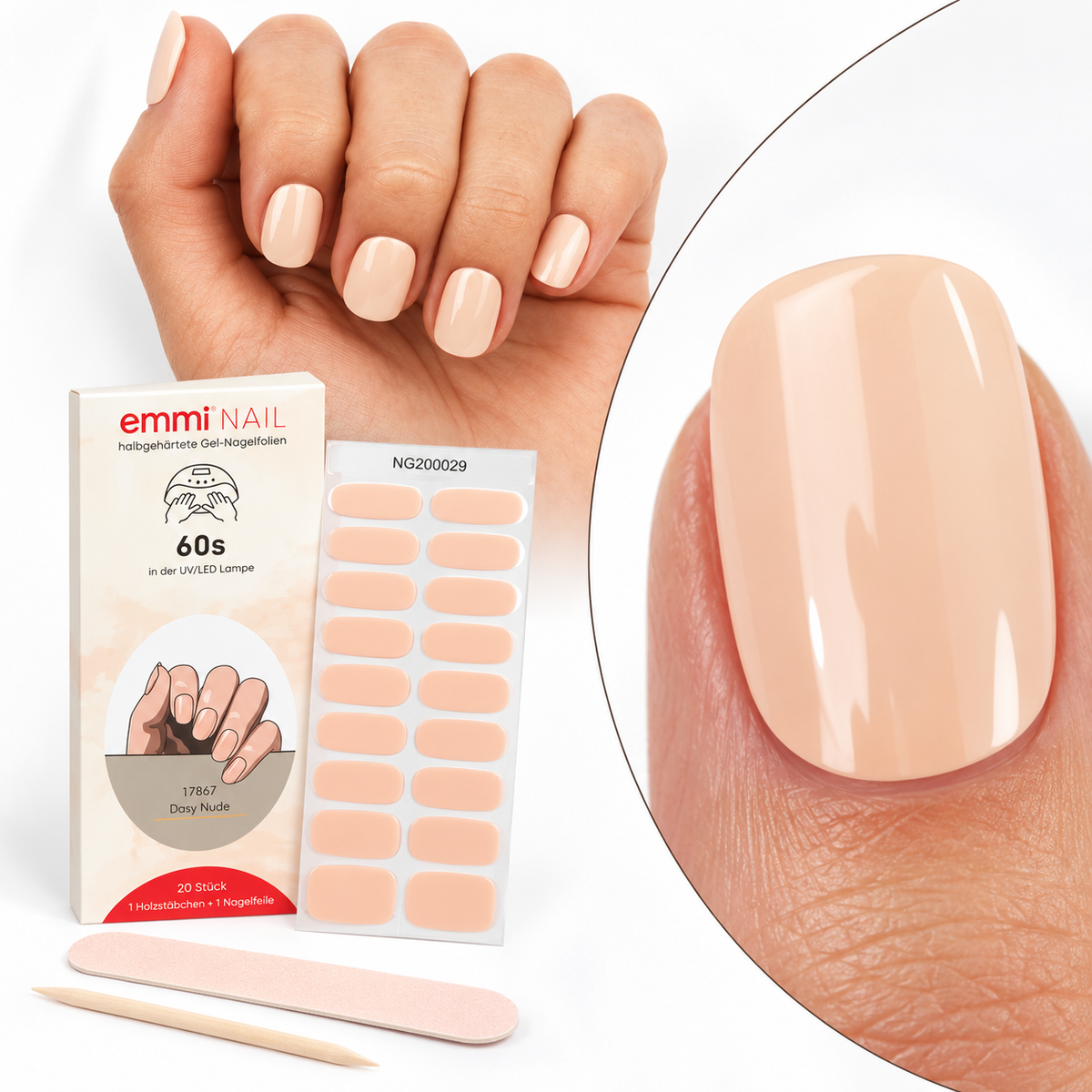 Gel Nagelfolien Dasy Nude 20Stk.