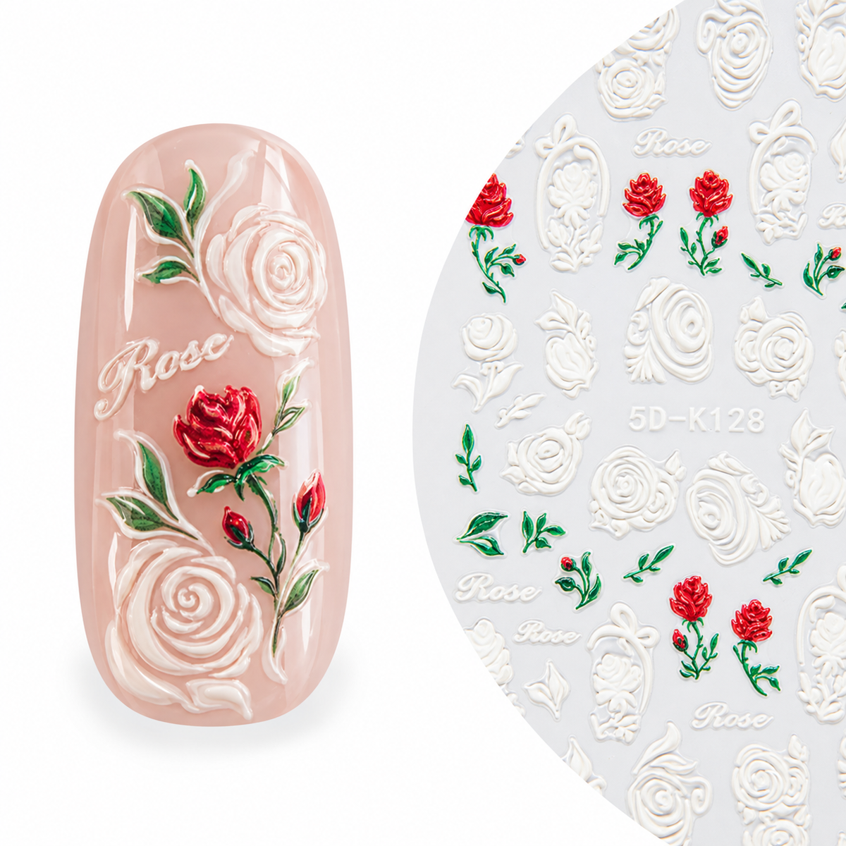 5D Art Nail Sticker Romantic Rose