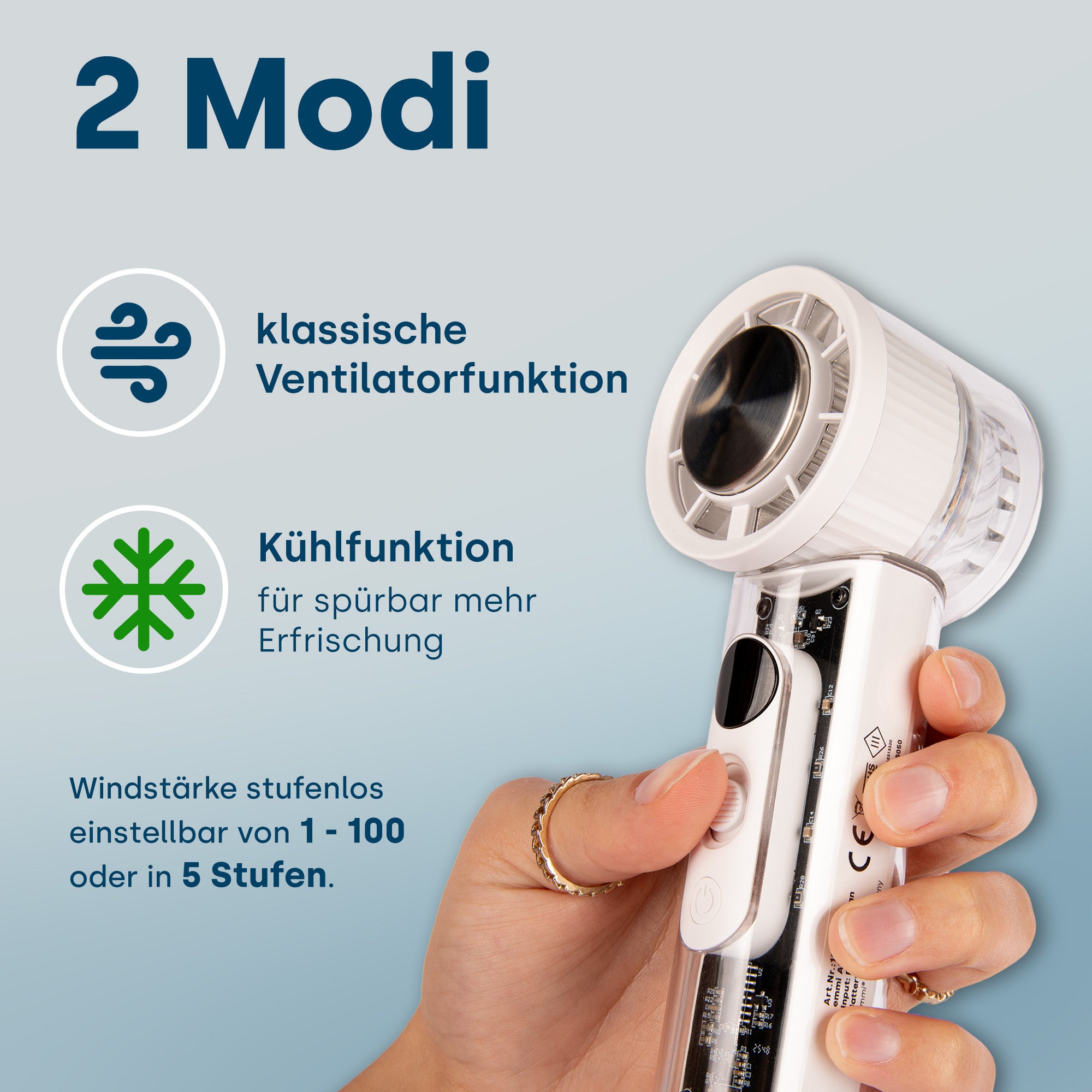 Emmi-Air Handventilator mit Ultraschall-Kühlfunktion