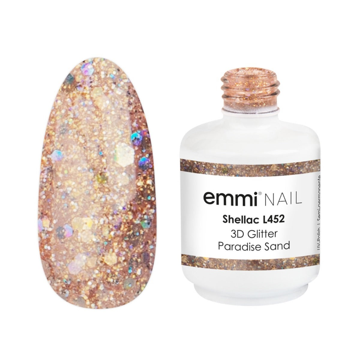 Vernis UV Shellac 3D Glitter Paradise Sand 15 ml -L452-