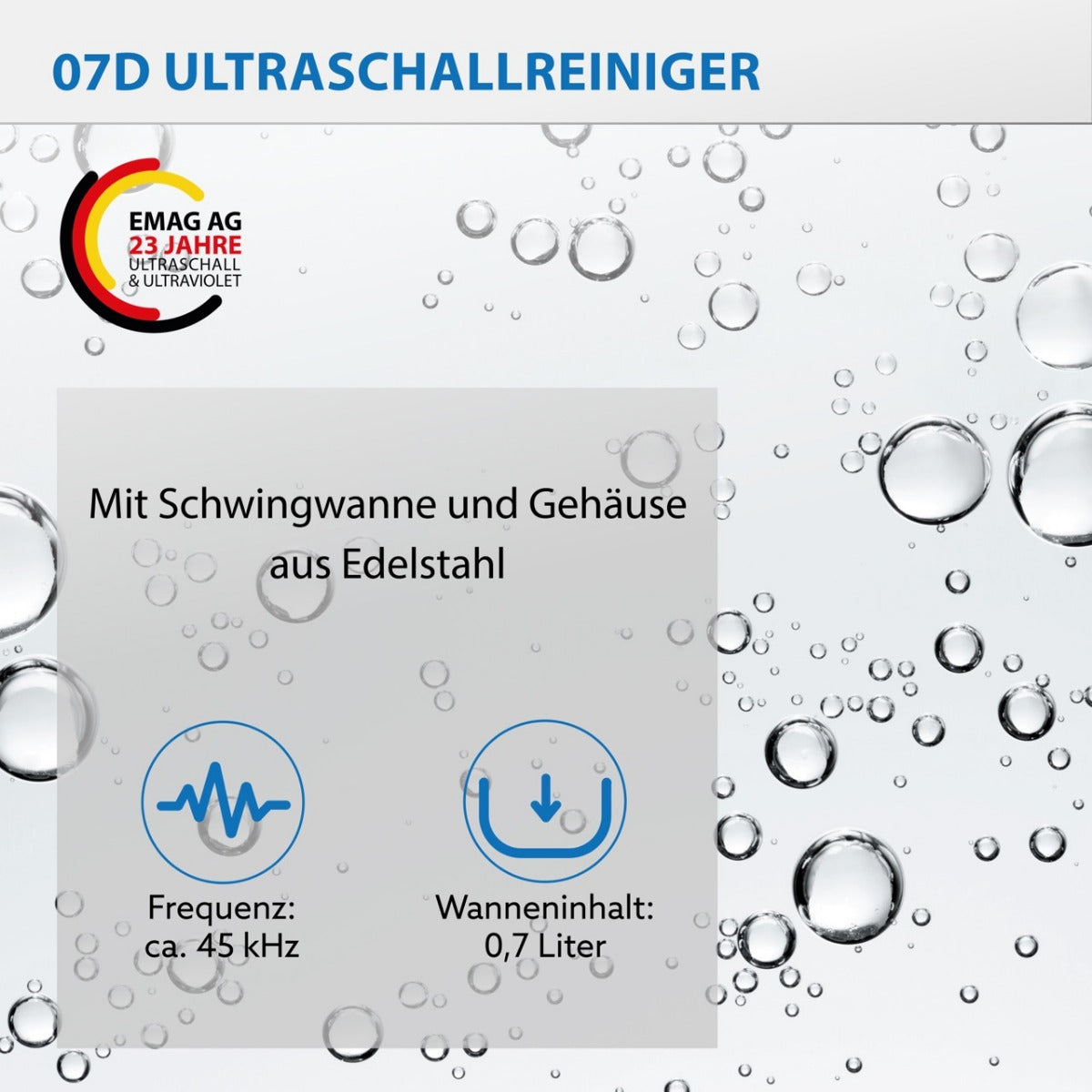 Ultrasonic cleaner 0.7L Emmi-07D