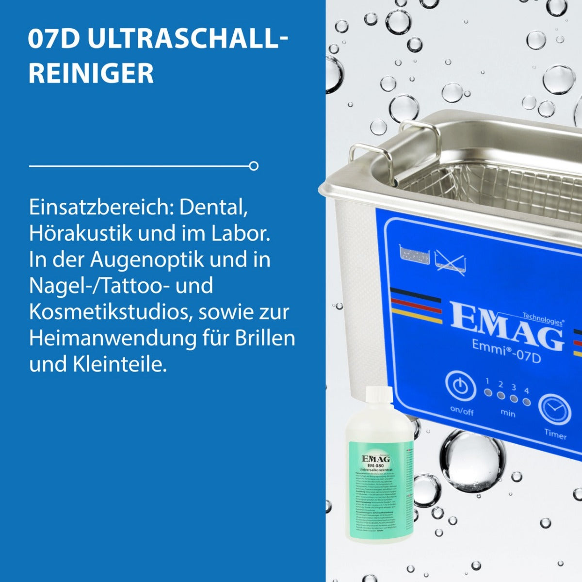 Ultrasonic cleaner 0.7L Emmi-07D