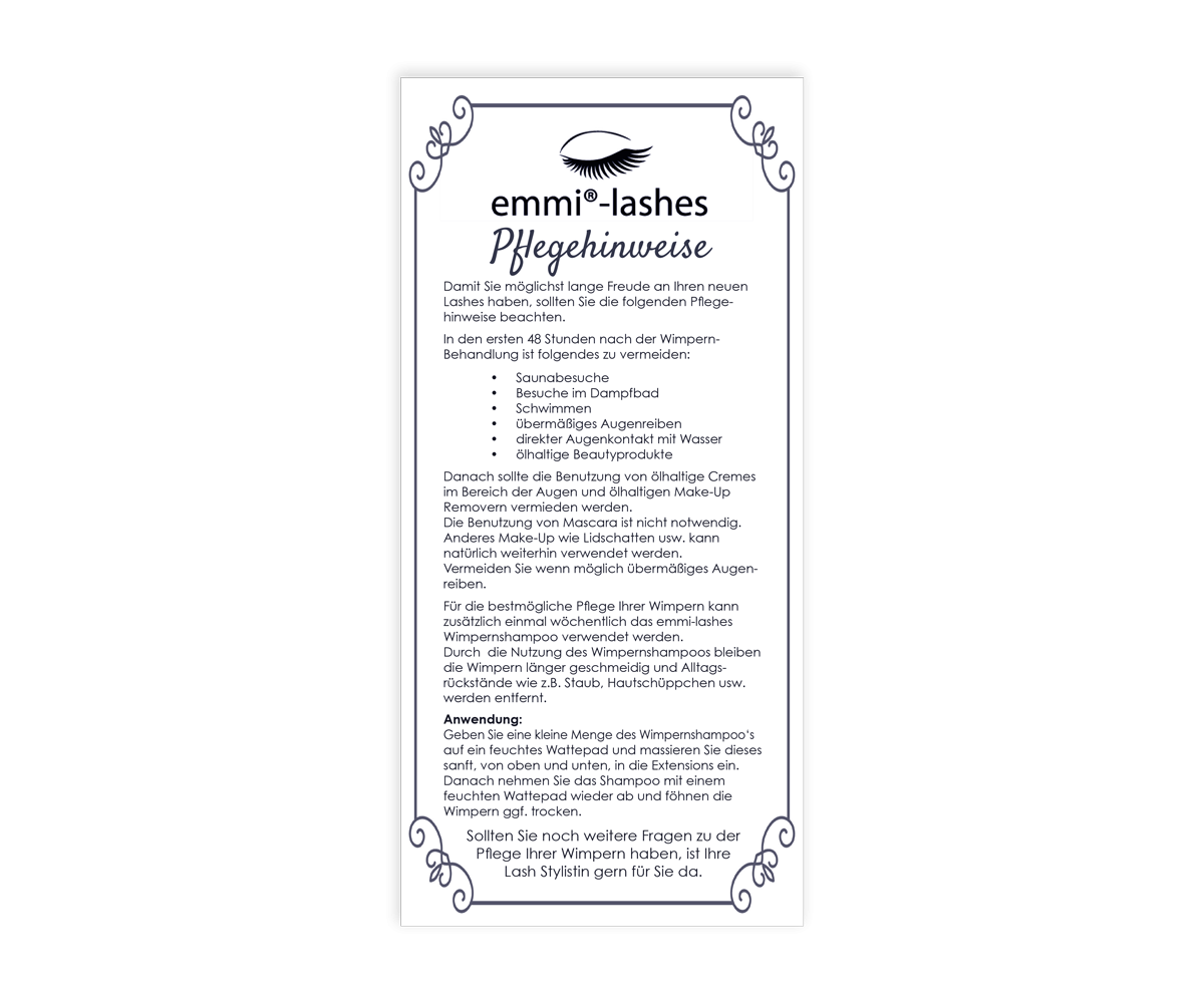 Emmi®-Lashes Flyer Care Instructions