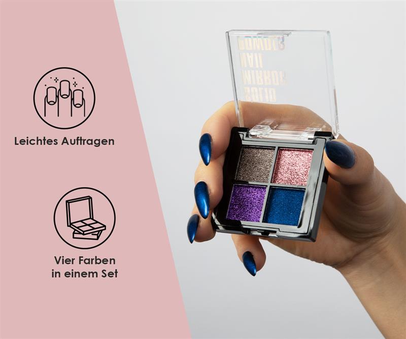 Poudre chromée miroir Emmi-Nail colorée 4 pièces